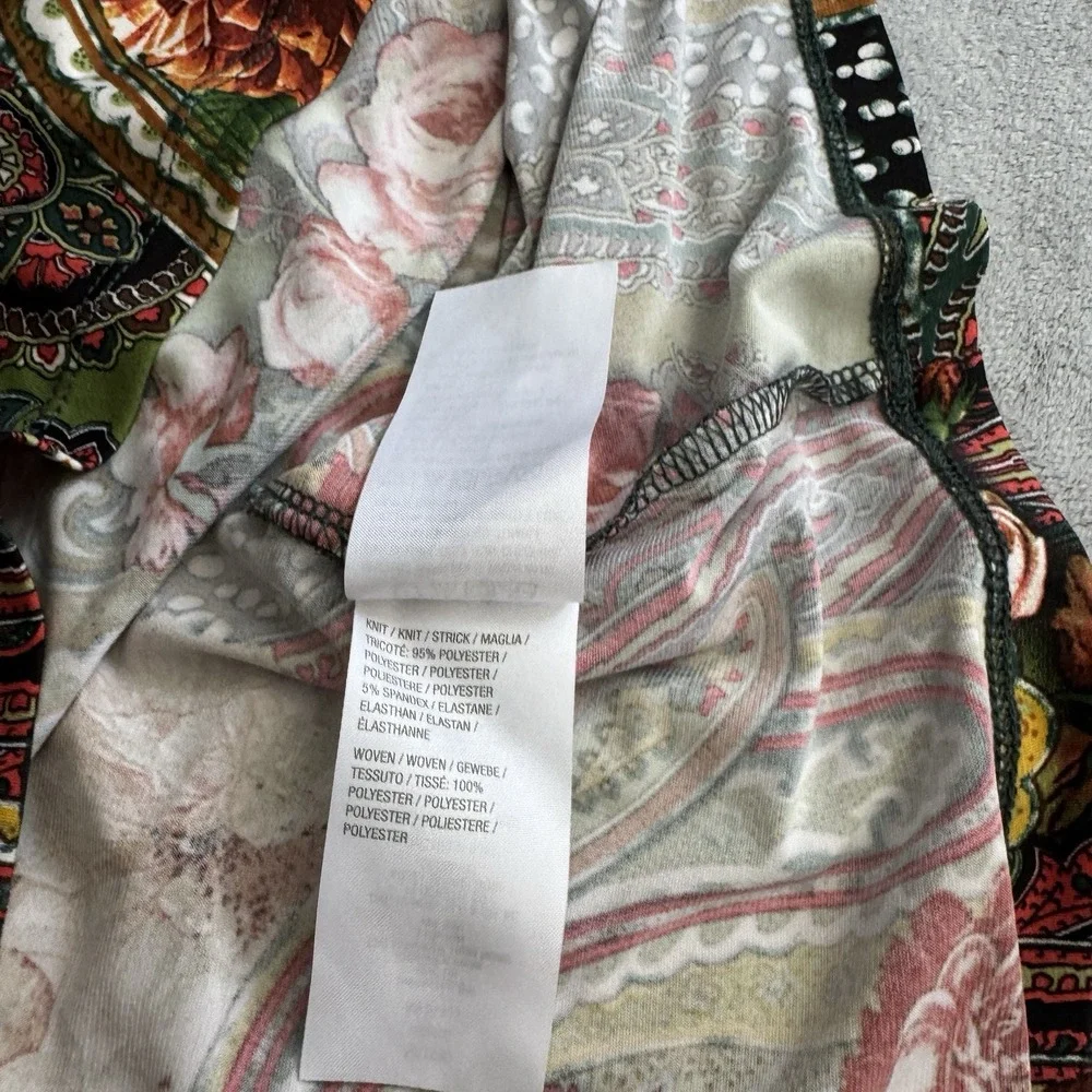 Susan Graver Plus 3X Paisley Floral Asymmetrical Liquid Knit Tunic Top Casual
